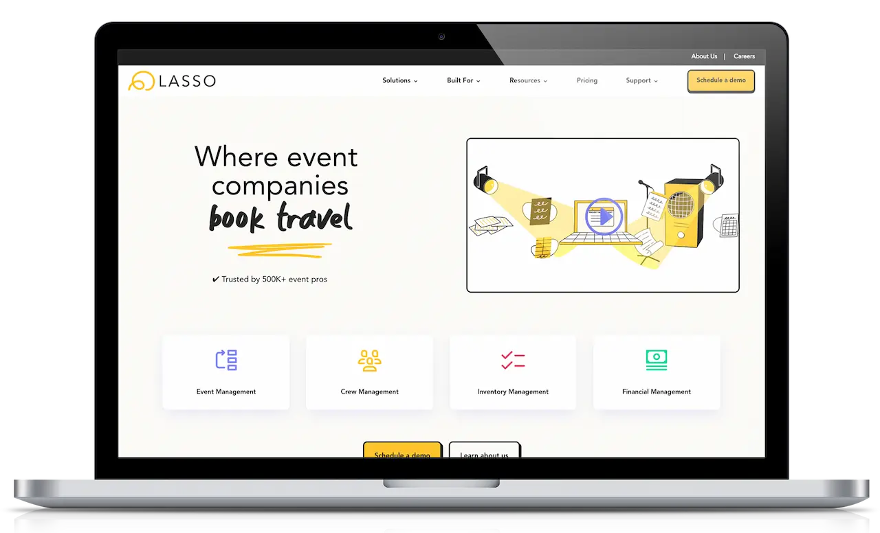 Lasso website on laptop