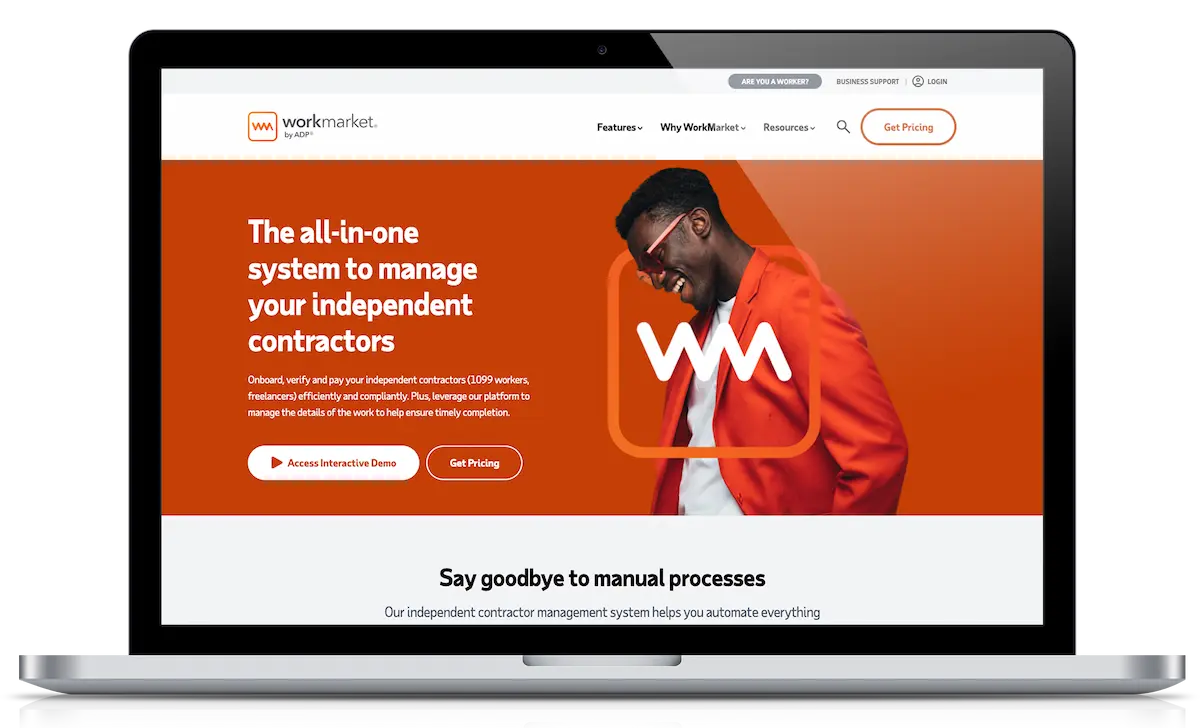Workmarket an ADP Company Site on Laptop
